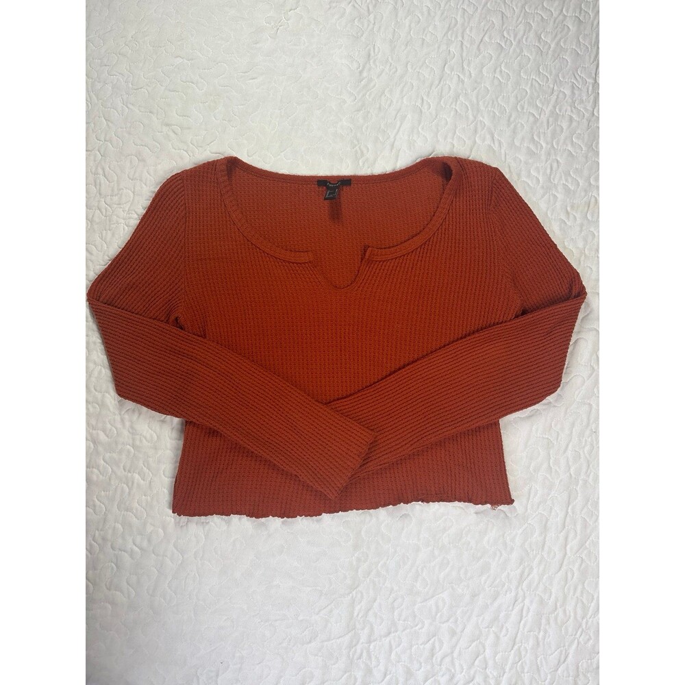 Forever 21 Rust Long Sleeve Knit T-shirt Size Large Women’s